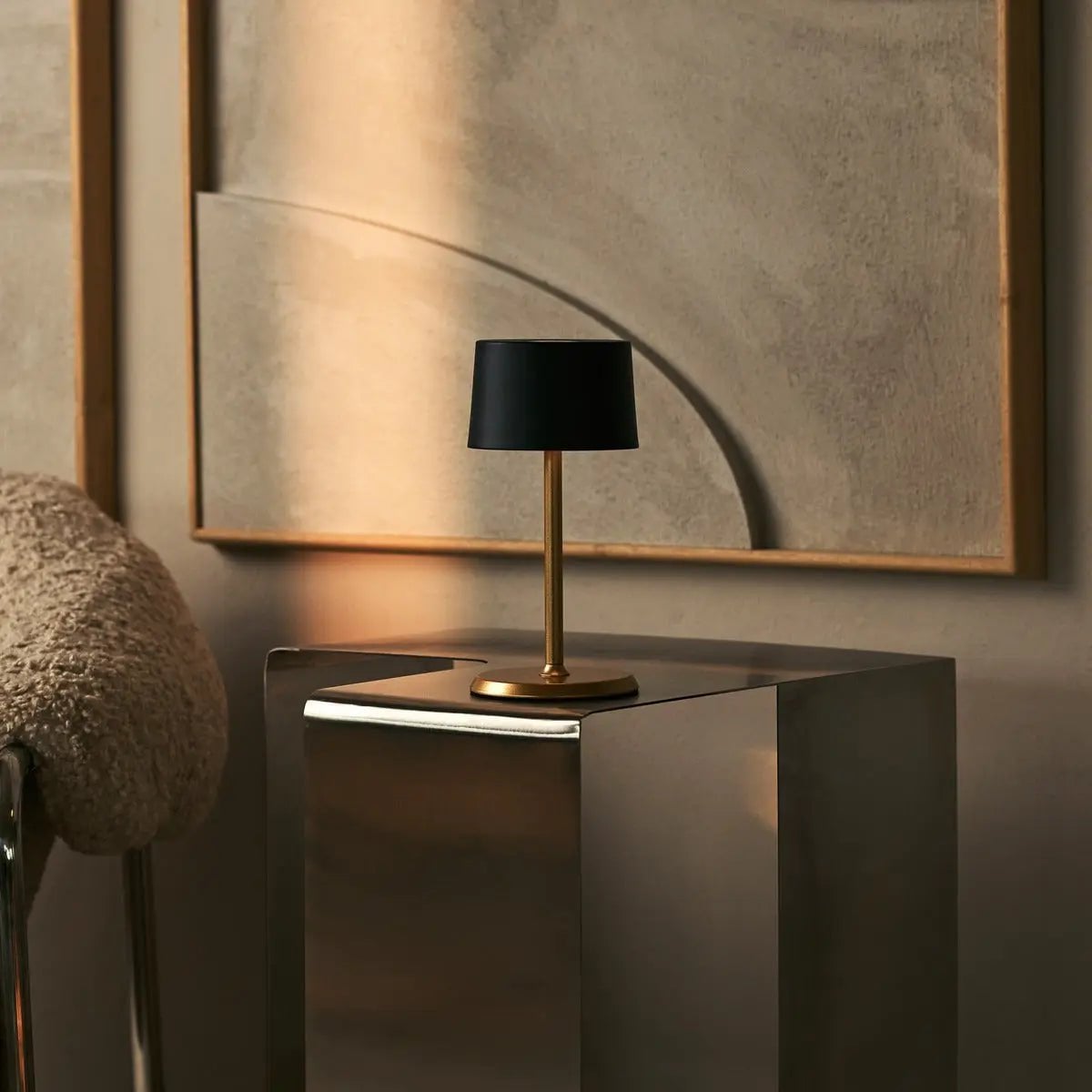 David Black & Gold oplaadbare tafellamp 2 op 1 met verstelbare hoogte - dimbaar en draadloos met 120 uur batterij