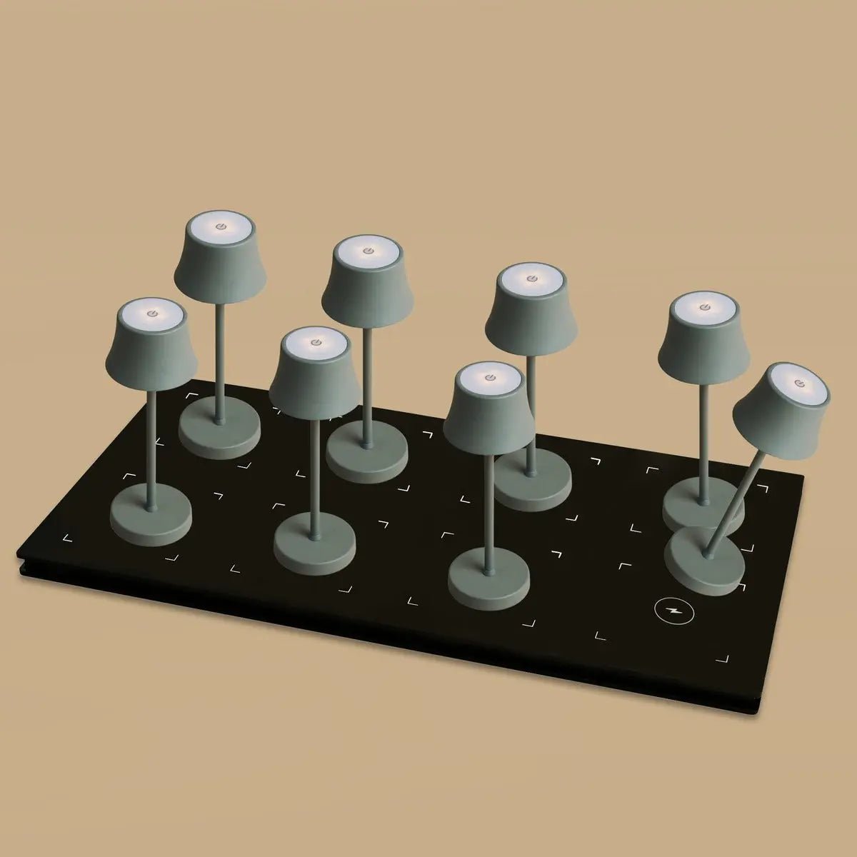 Combiset Professioneel | 8 x De Pijp Mini Mouse Grijs Oplaadbare Tafellampen & 1 x Centraal Station Oplaadstation