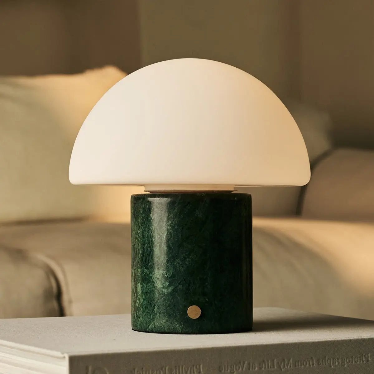 Maris Groen – Marble Verde Alpi Oplaadbare Tafellamp | Klassiek, 3 lichtkleuren en dimfunctie