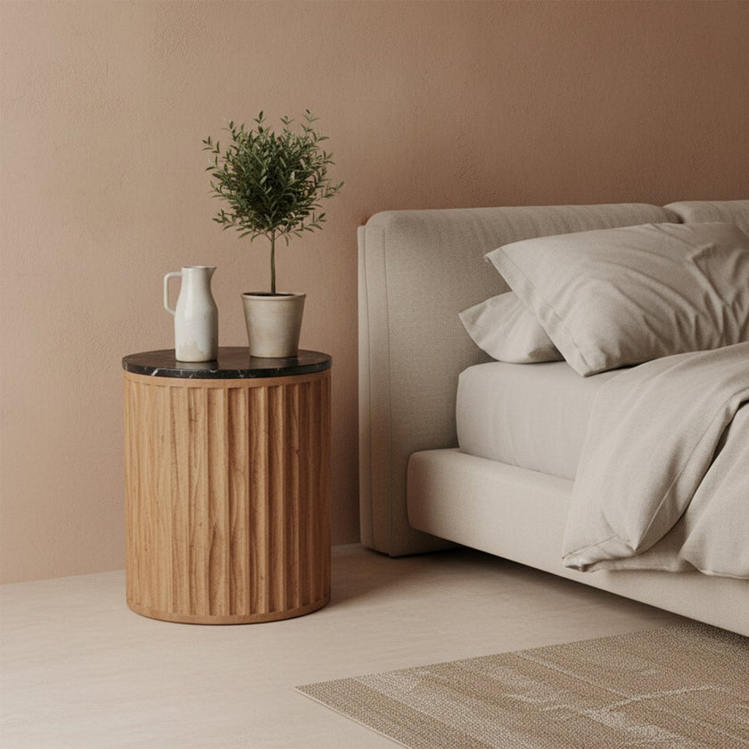 Langkawi bijzettafel marmer zwart - 40x40x50 cm