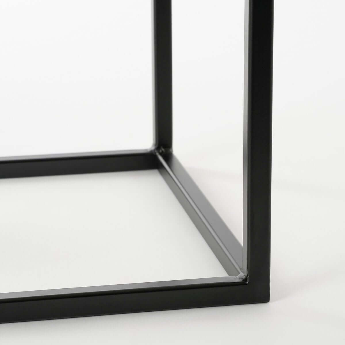 Goa bijzettafels metaal zwart - vierkant met hoogteverschil - set van 2