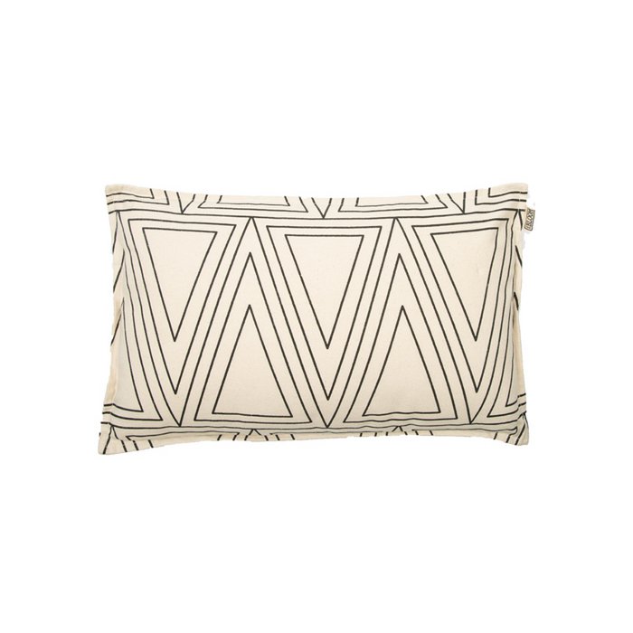 Kussen Noa gebroken wit/zwart 50x30