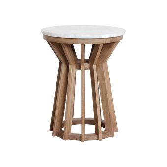 Sarawak bijzettafel marmer wit - 40x40x50 cm