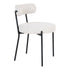 Badalona Eetkamerstoel - Wit Bouclé, Zwarte Poten - Set van 2