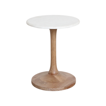 Kuala Lumpur bijzettafel marmer wit - 40x40x50 cm