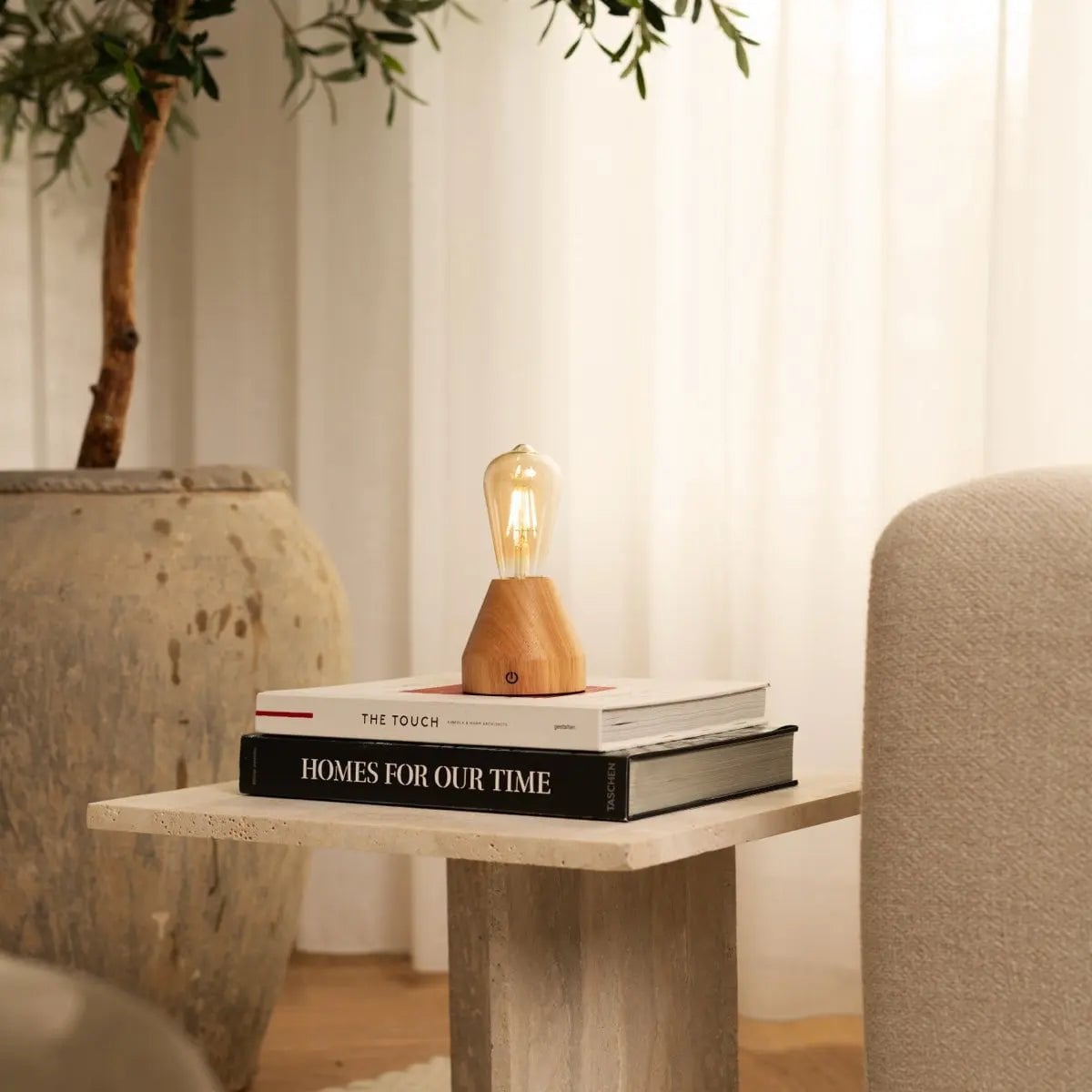 Zavi Lichtbruine Oplaadbare Tafellamp | LED, draadloos en batterijduur van 80 uur