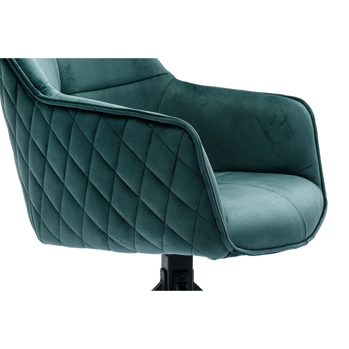 Draaistoel Groen met Zwart Metalen Frame – Fluweel & Honingraatstiksel - SalesFever - Casanovio