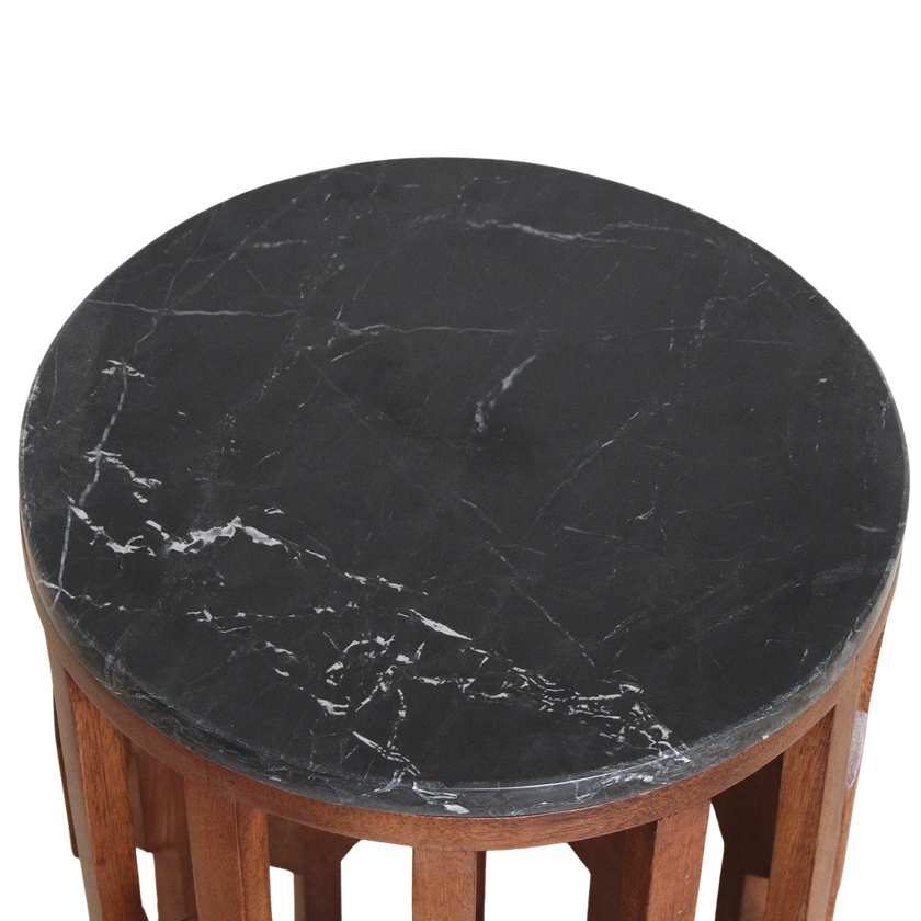 Lampung bijzettafel marmer zwart - 40x40x50 cm