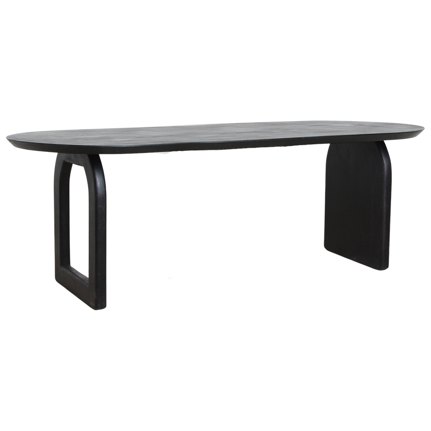 Bullnose eettafel zwart mix onderstel