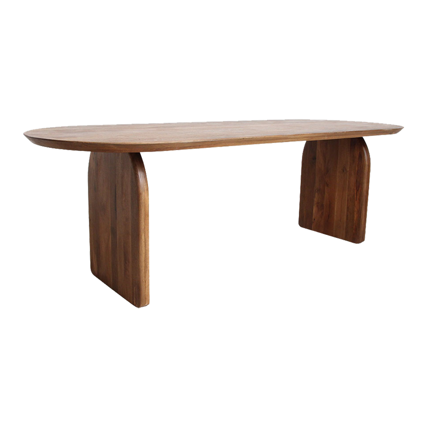 Bullnose eettafel bruin gesloten onderstel