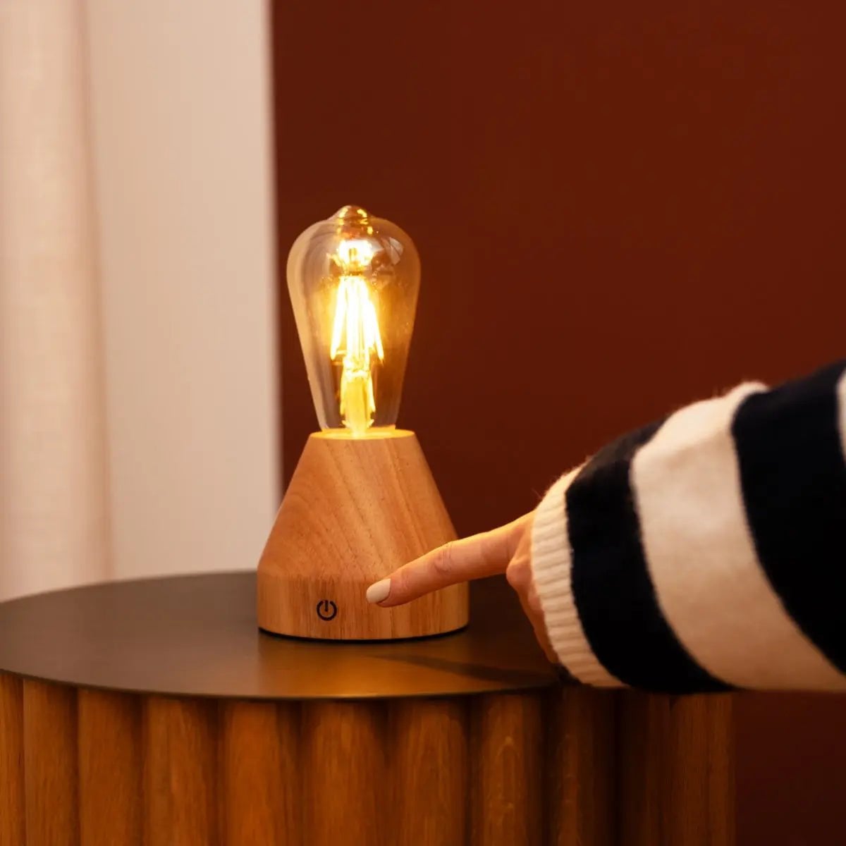 Zavi Lichtbruine Oplaadbare Tafellamp | LED, draadloos en batterijduur van 80 uur