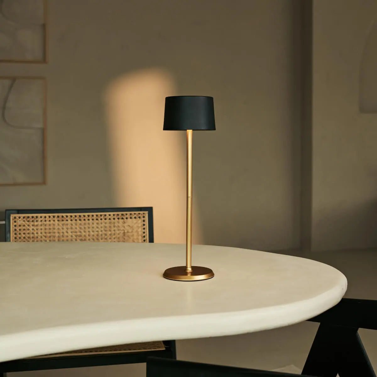 David Black & Gold oplaadbare tafellamp 2 op 1 met verstelbare hoogte - dimbaar en draadloos met 120 uur batterij