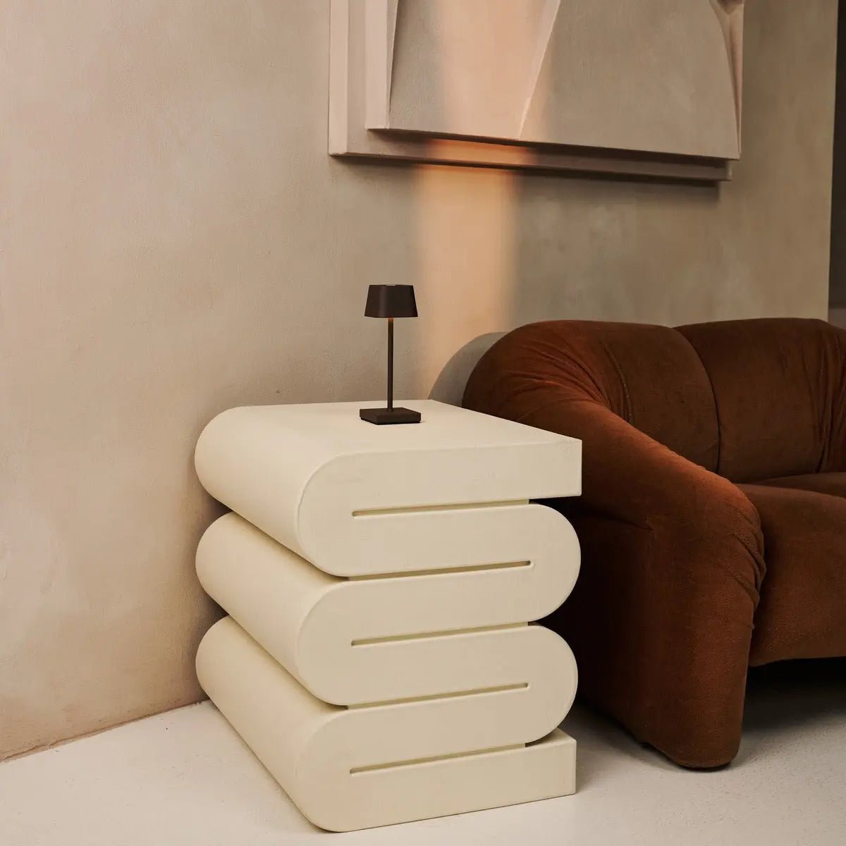 Sarphati Mini Mokka Bruin Snoerloze Tafellamp | Oplaadbaar via laadstation en 3 lichtmodi