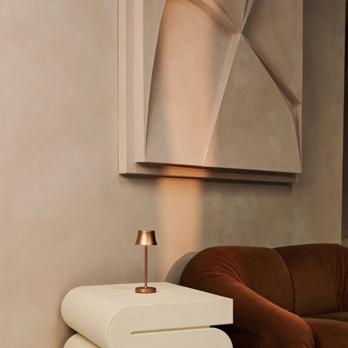 Combiset | 4 x De Pijp Mini Koperen Oplaadbare Tafellampen & 1 x Amstel Oplaadstation