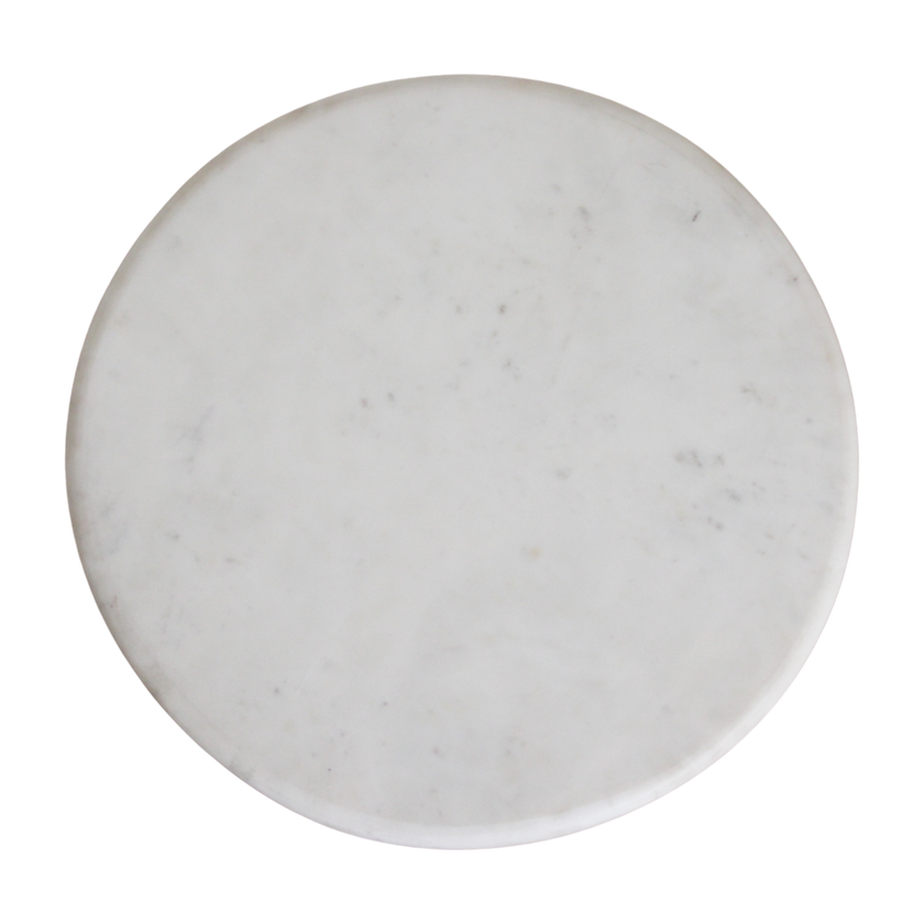 Kuching bijzettafel marmer wit - 30x30x50 cm