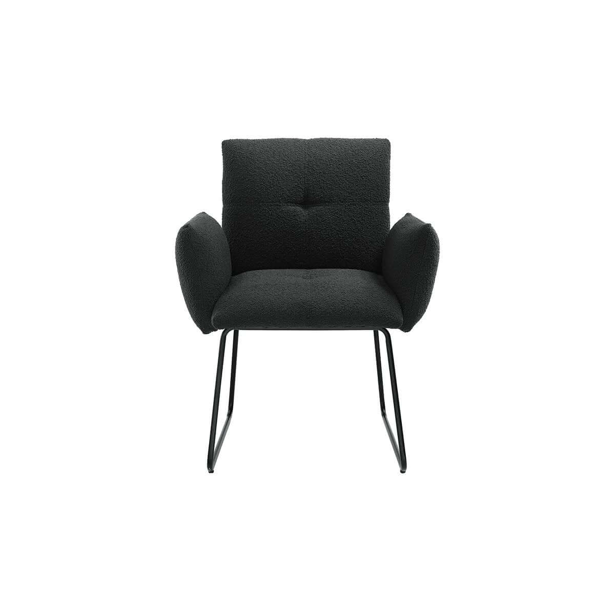 Armlehnstuhl Bouclé Stoff Anthrazit - SalesFever