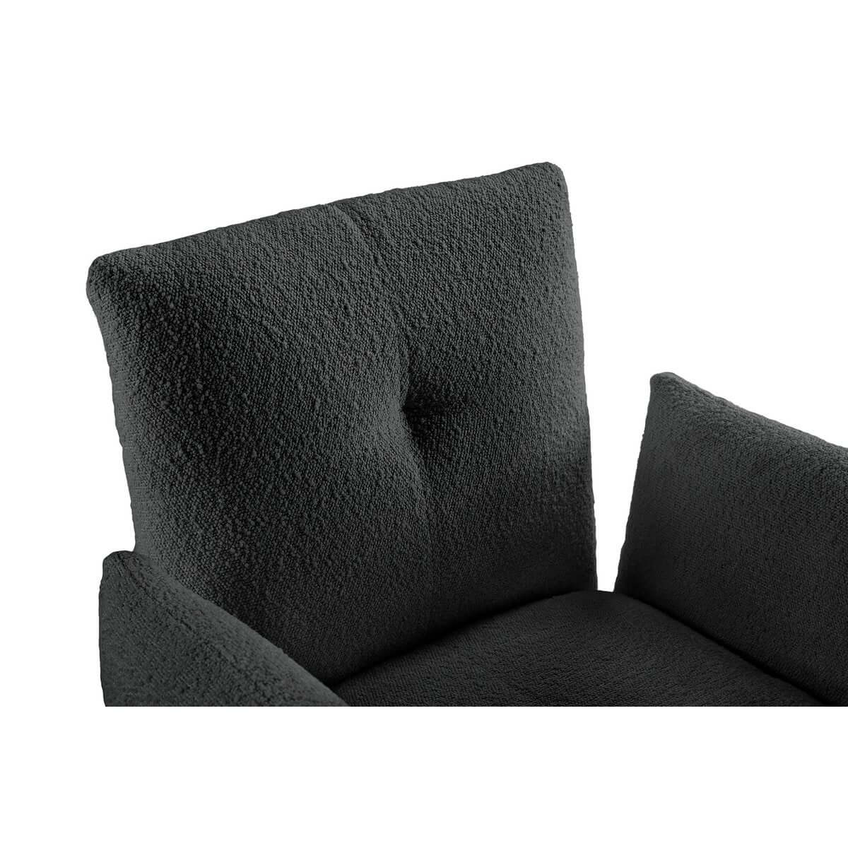 Armlehnstuhl Bouclé Stoff Anthrazit - SalesFever