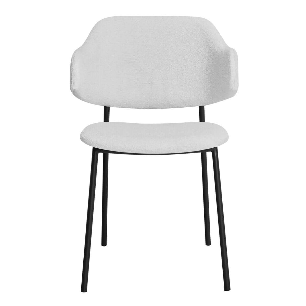 Armlehnstuhl Bouclé 2er Set Weiß - SalesFever