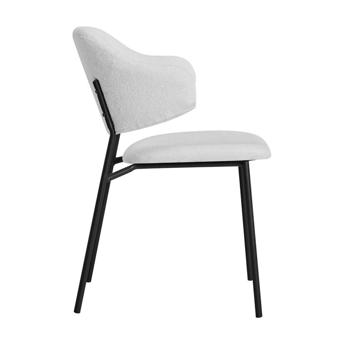 Armlehnstuhl Bouclé 2er Set Weiß - SalesFever