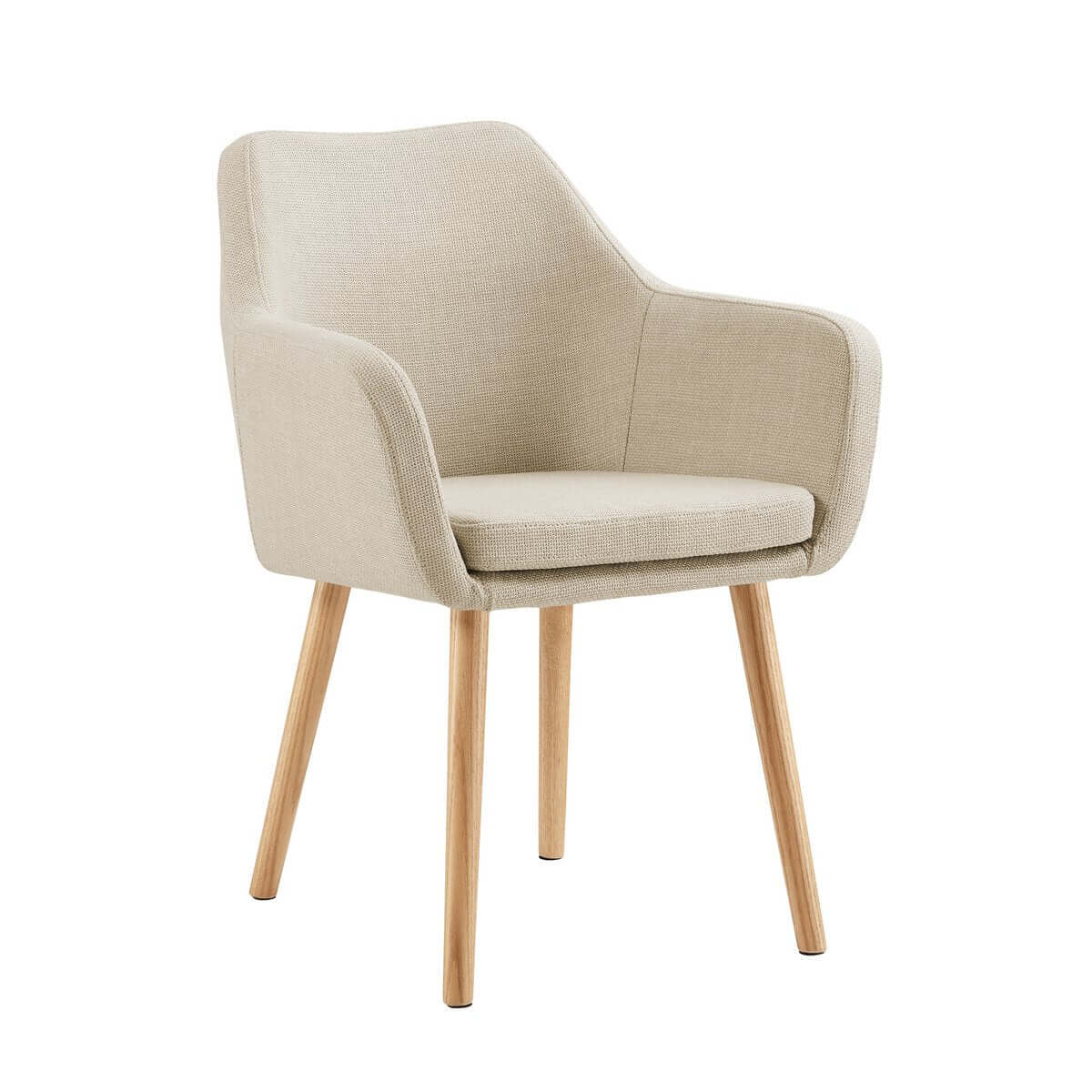 Armlehnstuhl Strukturstoff Beige - SalesFever