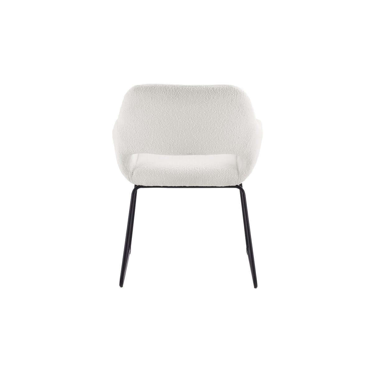 Armchair with back cut-out Bouclé fabric white - SalesFever