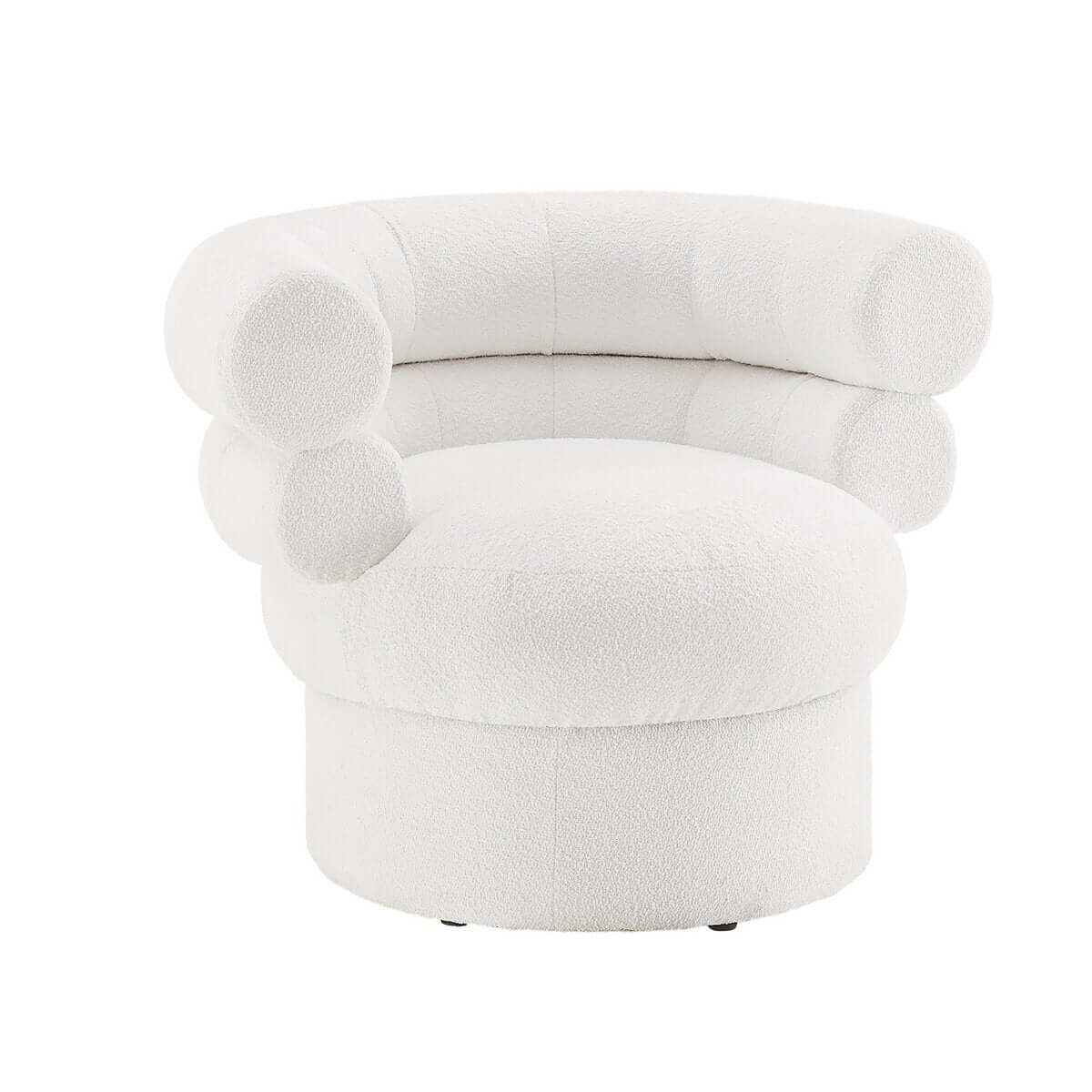 Armchair boucle fabric white - SalesFever