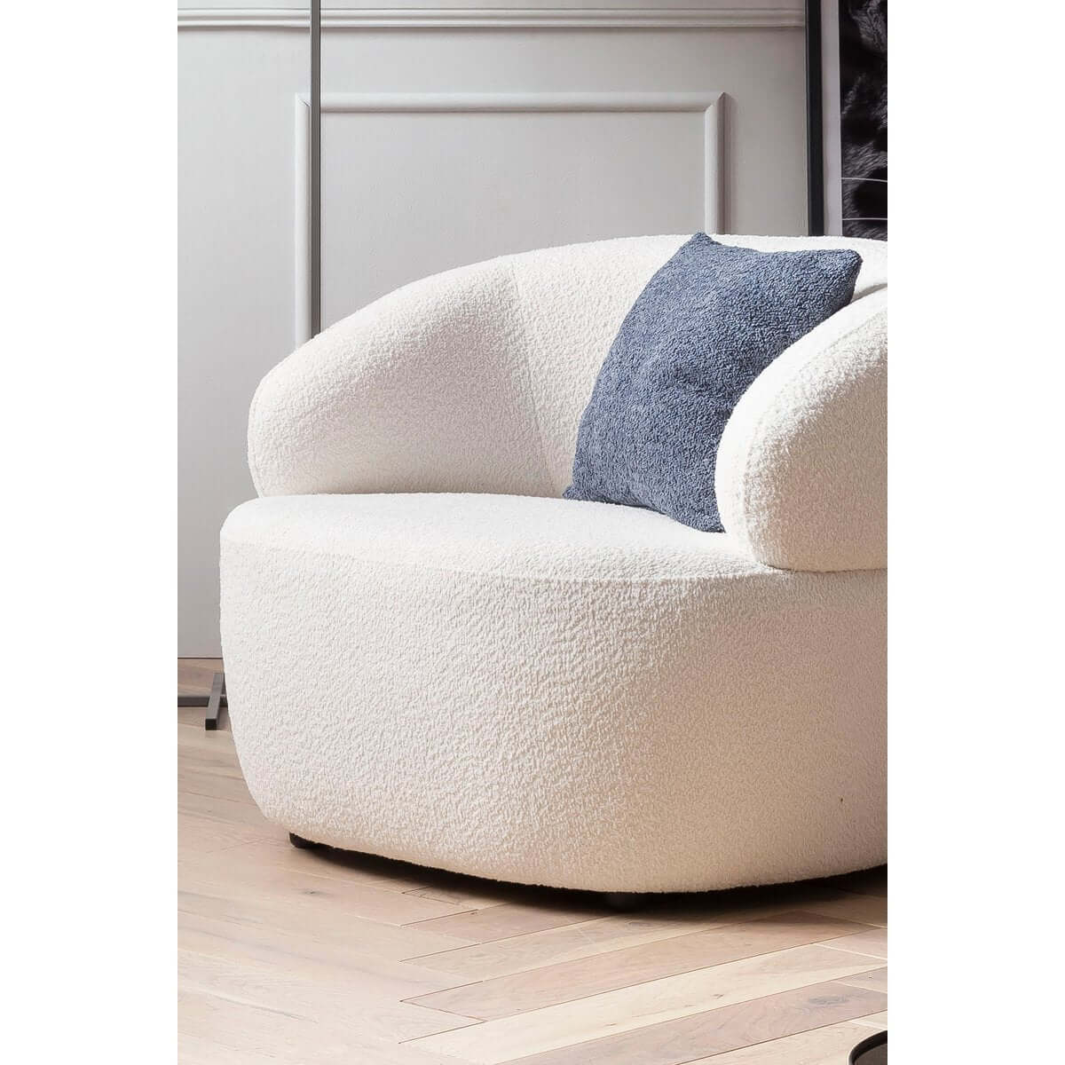 Armchair bouclé fabric white - SalesFever