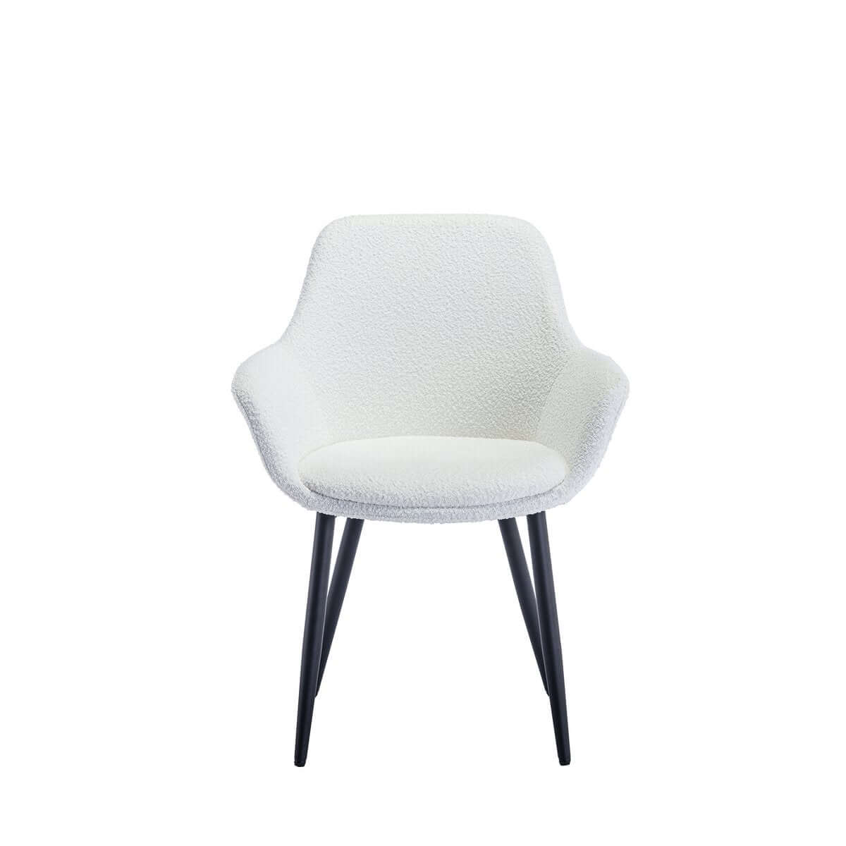 Armchair Bouclé fabric white set of 2 - SalesFever