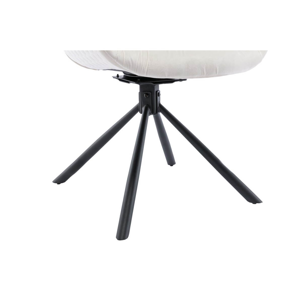 Armchair with honeycomb quilting in cream velvet - SalesFever