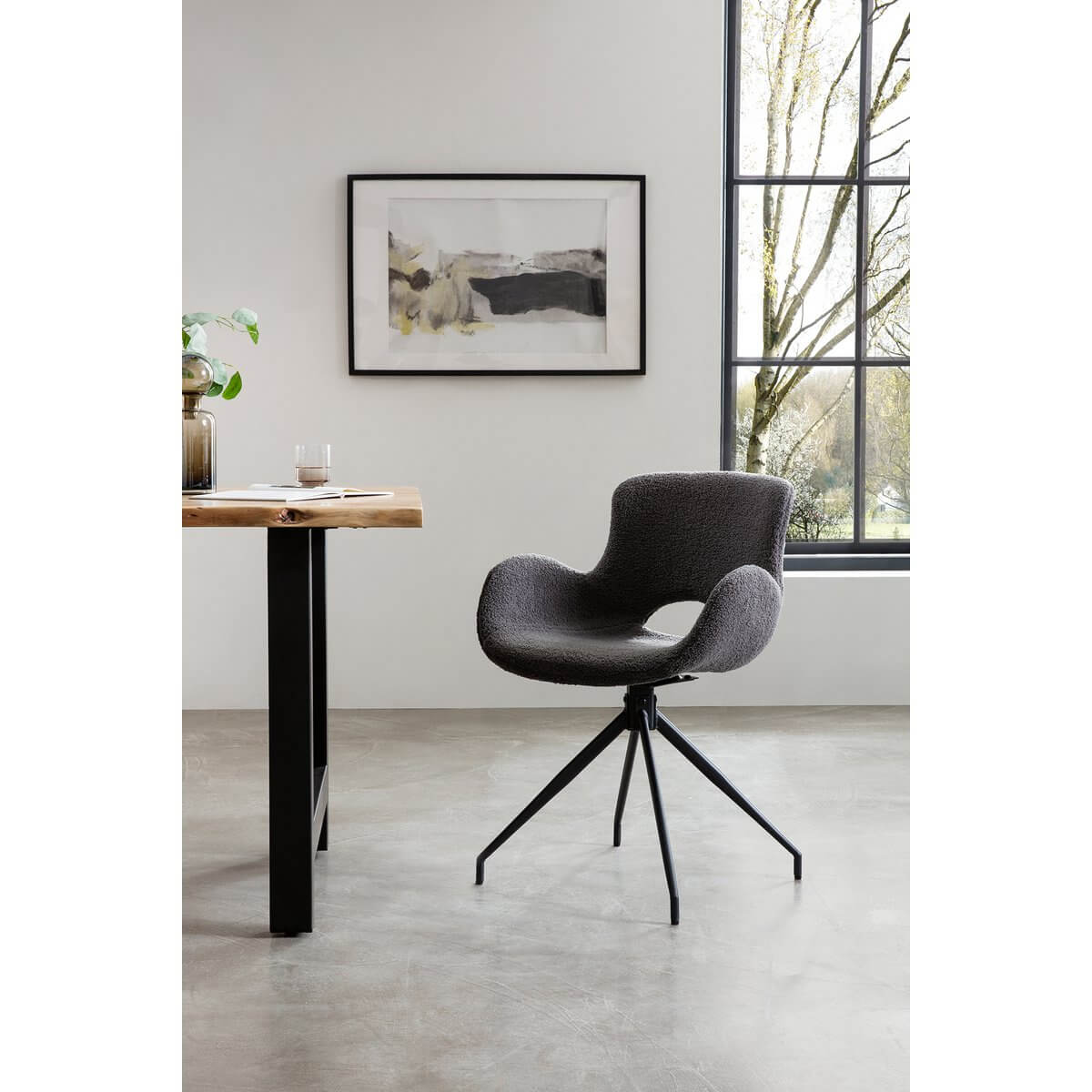 Armchair with cut-out back Dark grey - SalesFever