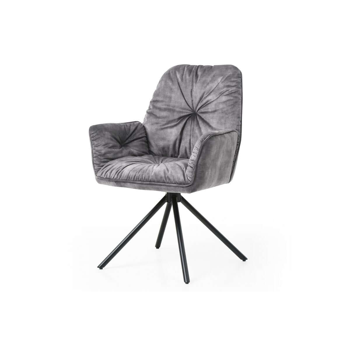 Armchair with 360° swivel function, gray - SalesFever