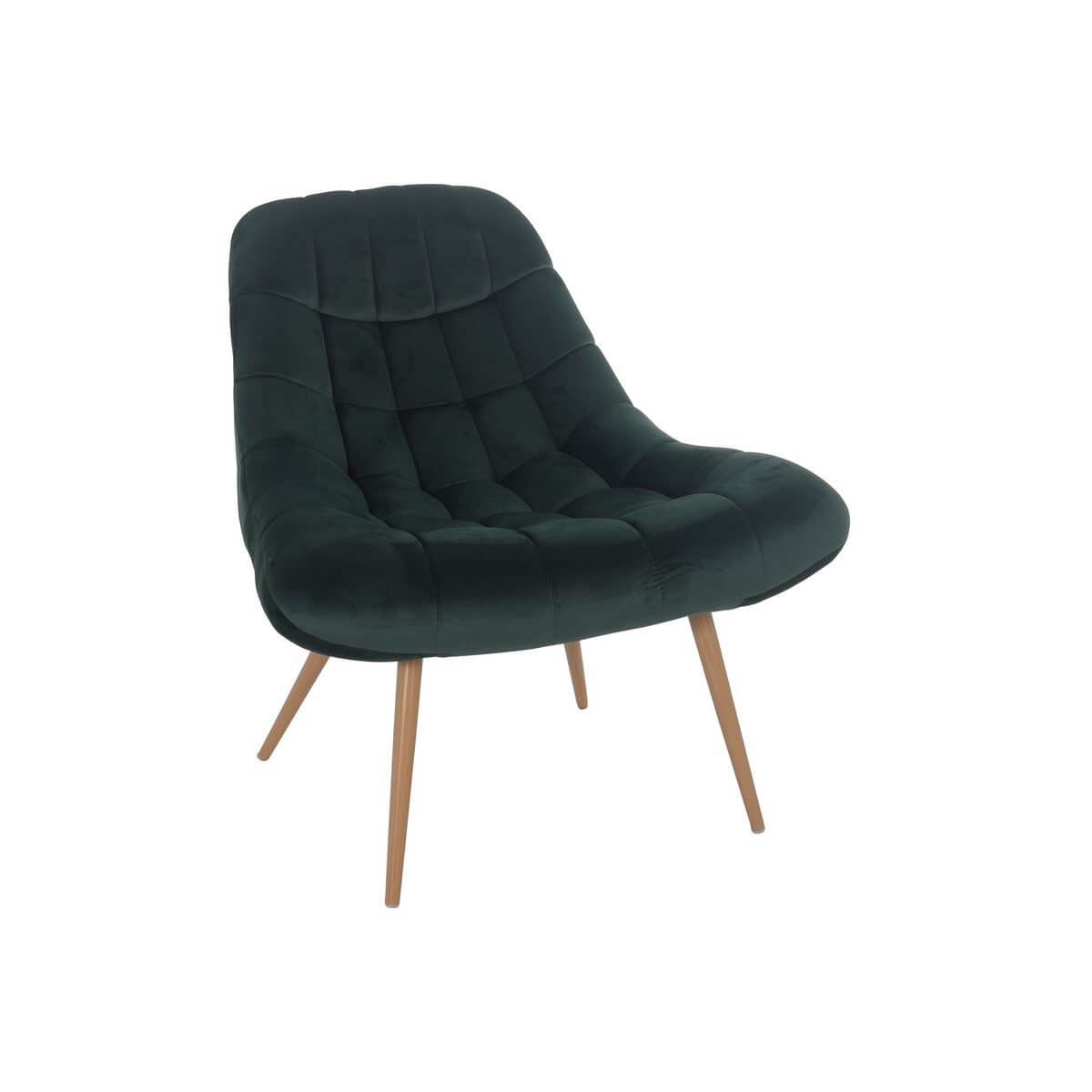 Armchair XXL velvet green metal wood look - SalesFever