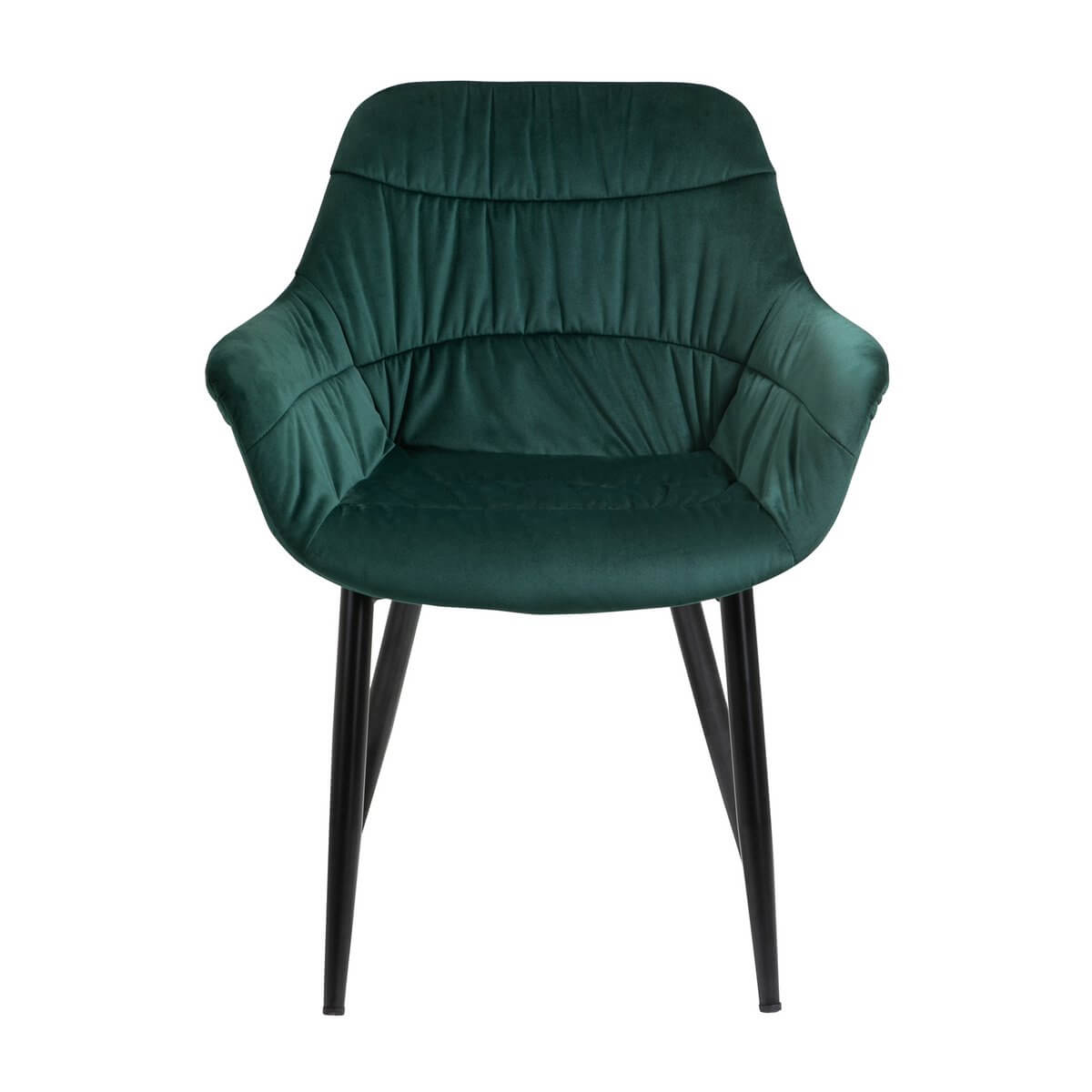 Armchair with honeycomb quilting in fir green velvet - SalesFever