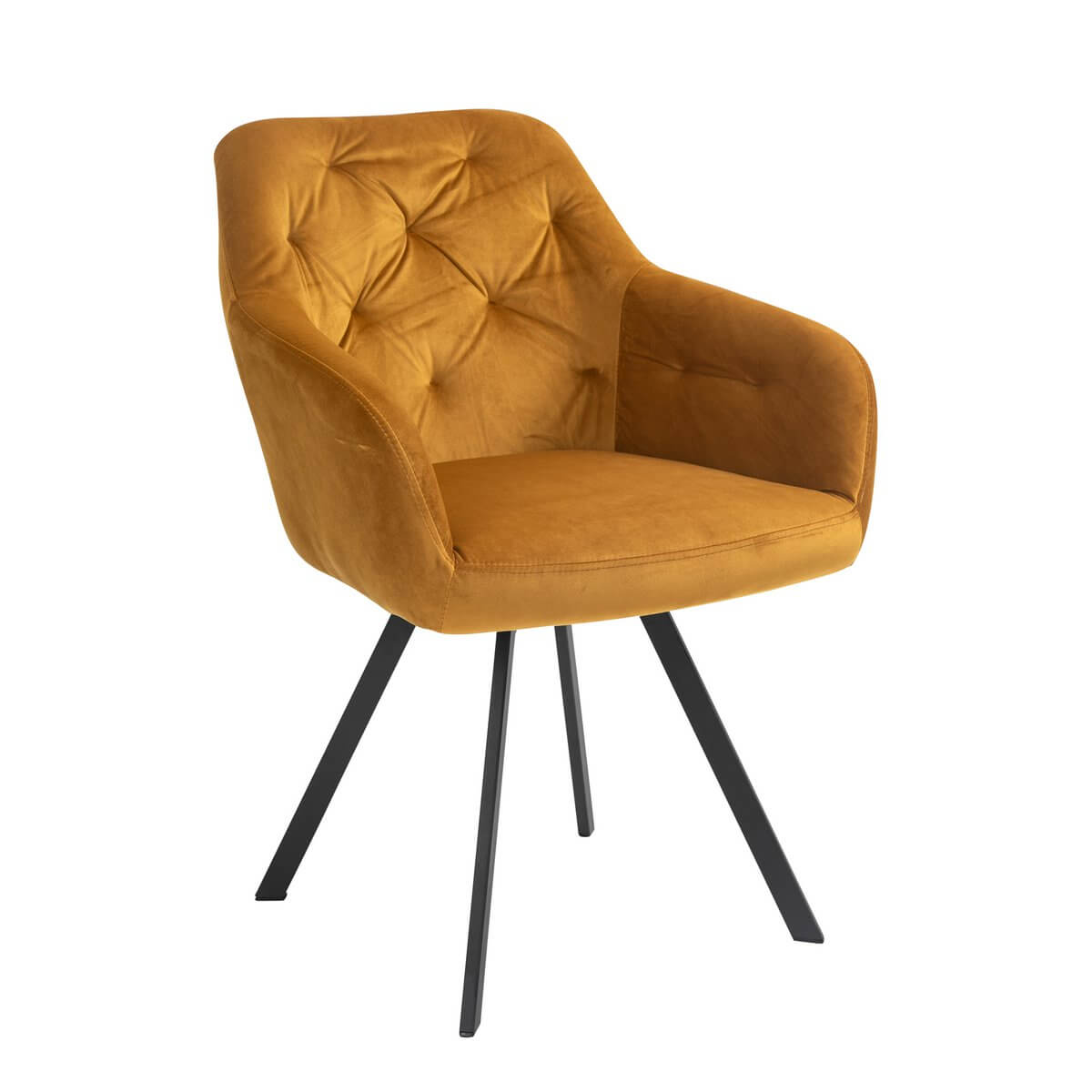 Armchair with 360° swivel function Mustard yellow - SalesFever
