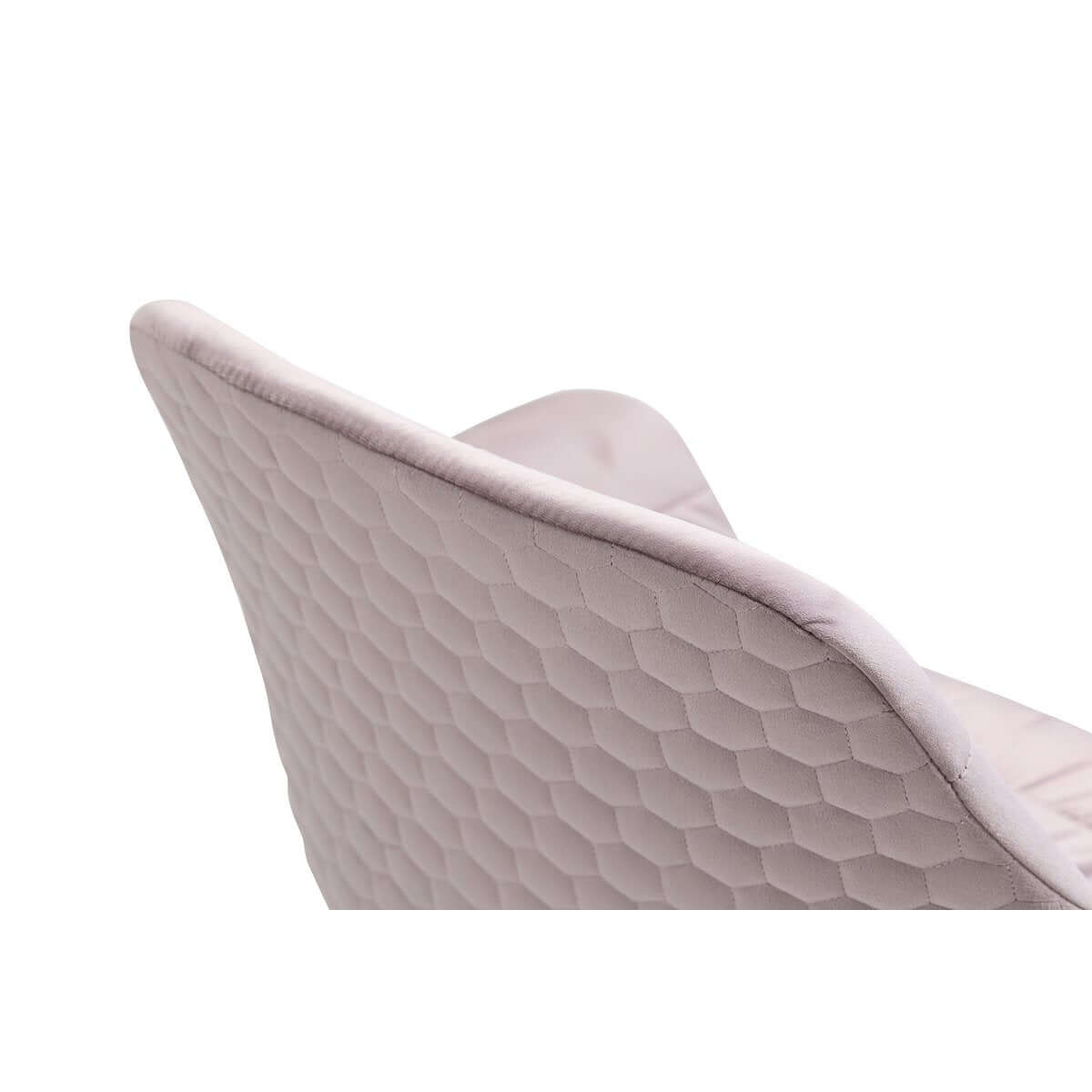 Armchair with honeycomb quilting in rose velvet - SalesFever