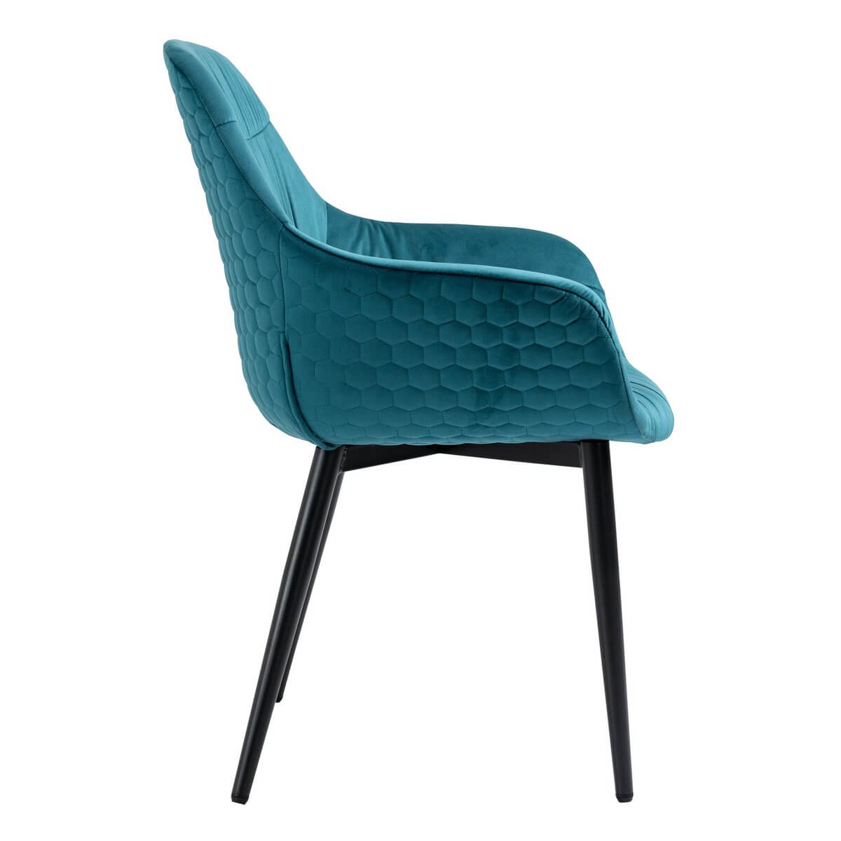 Armchair with honeycomb quilting velvet turquoise - SalesFever