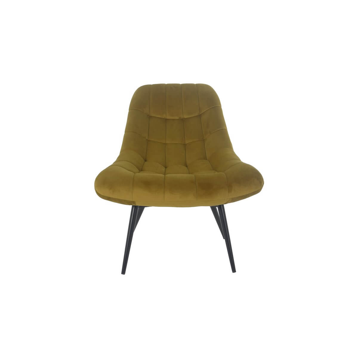 Armchair XXL velvet yellow metal black - SalesFever
