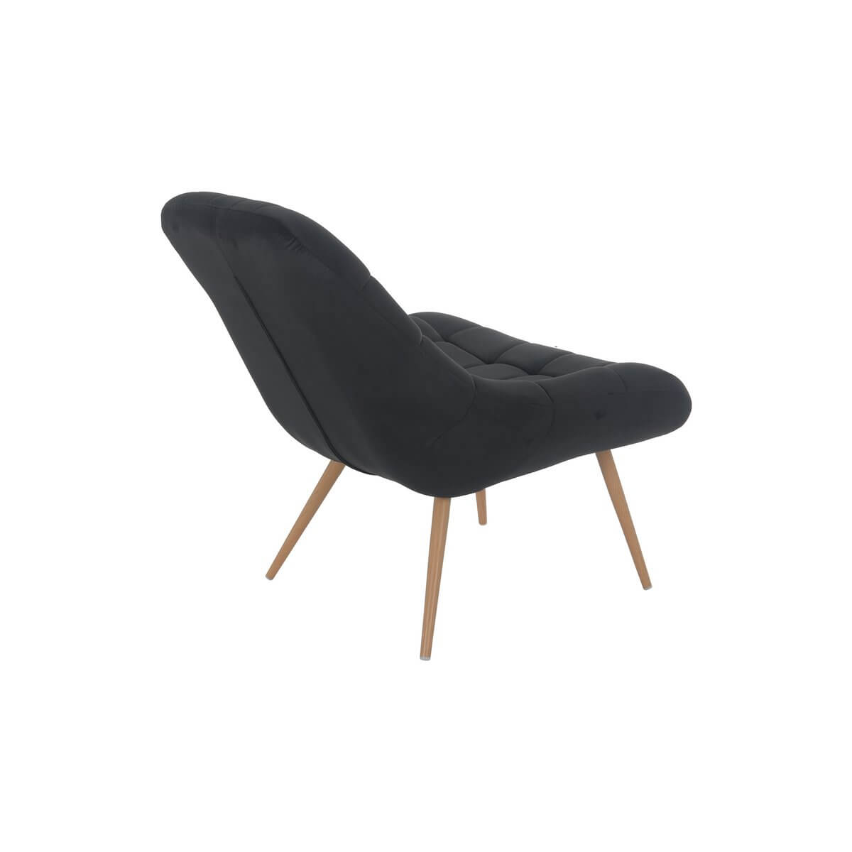 Armchair XXL velvet black metal wood look - SalesFever
