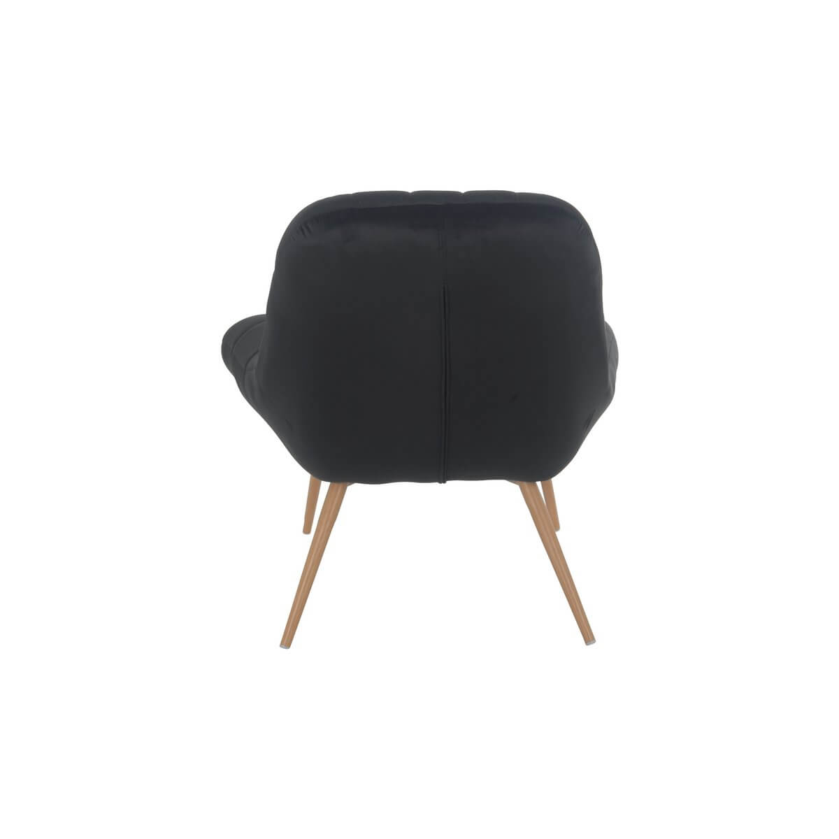 Armchair XXL velvet black metal wood look - SalesFever