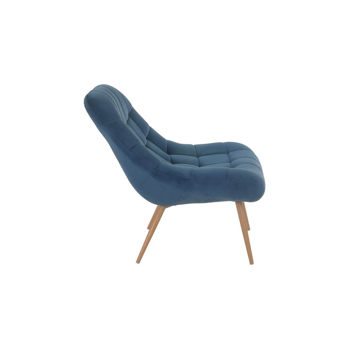 Armchair XXL velvet blue metal wood look - SalesFever