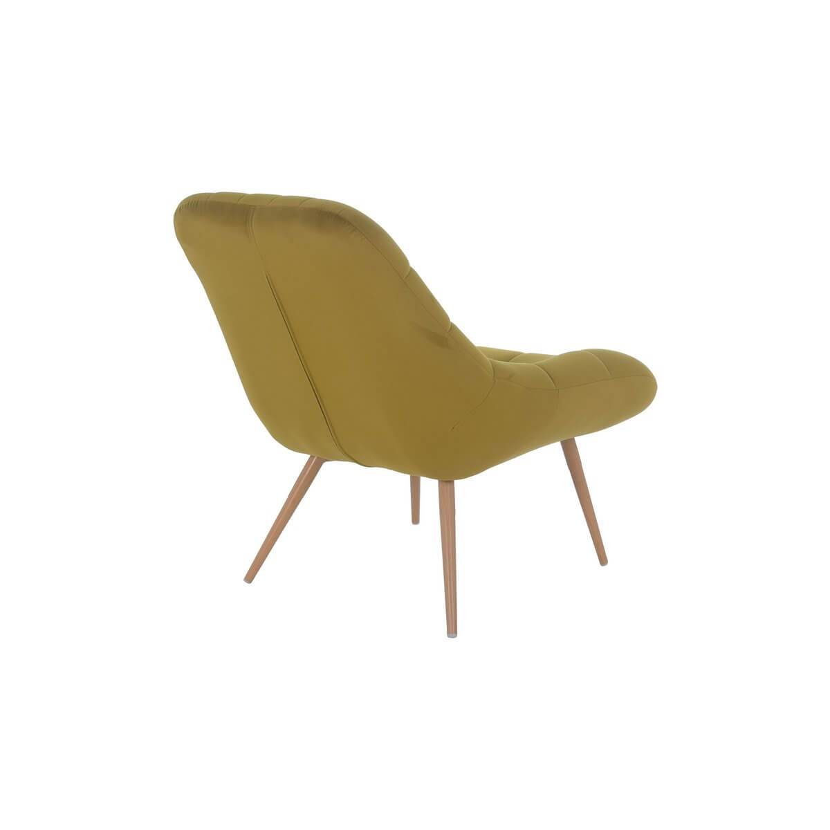 Armchair XXL velvet yellow metal wood look - SalesFever