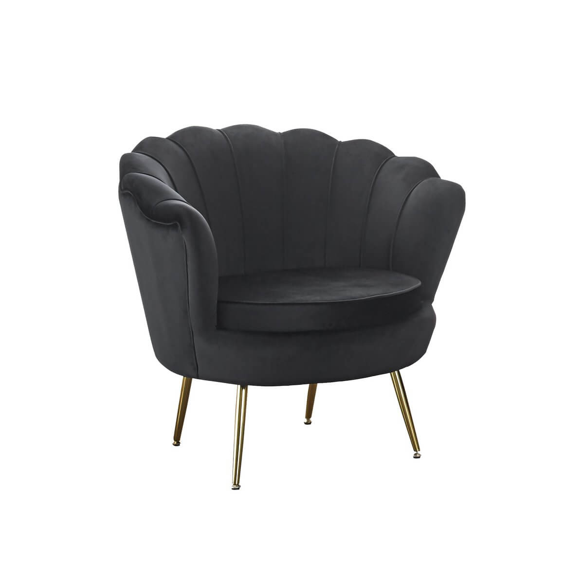 Black velvet shell armchair - SalesFever