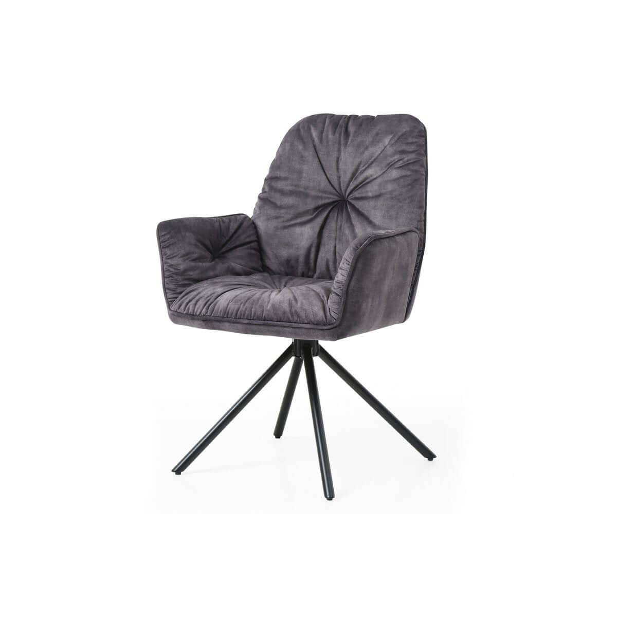 Armchair with 360° swivel function, black - SalesFever