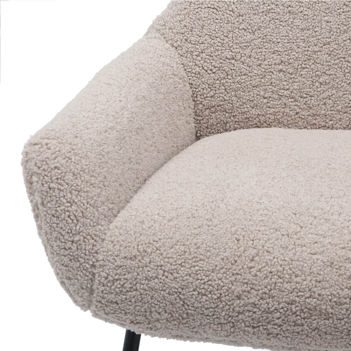 Armchair and stool set teddy fur taupe - SalesFever