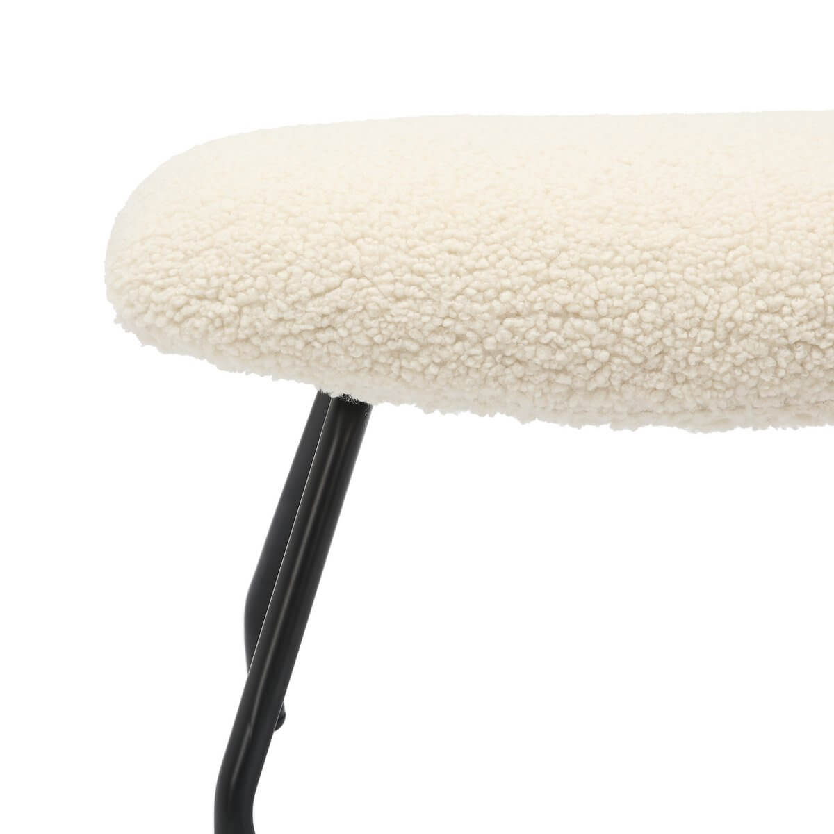 Armchair and stool set teddy fur beige - SalesFever