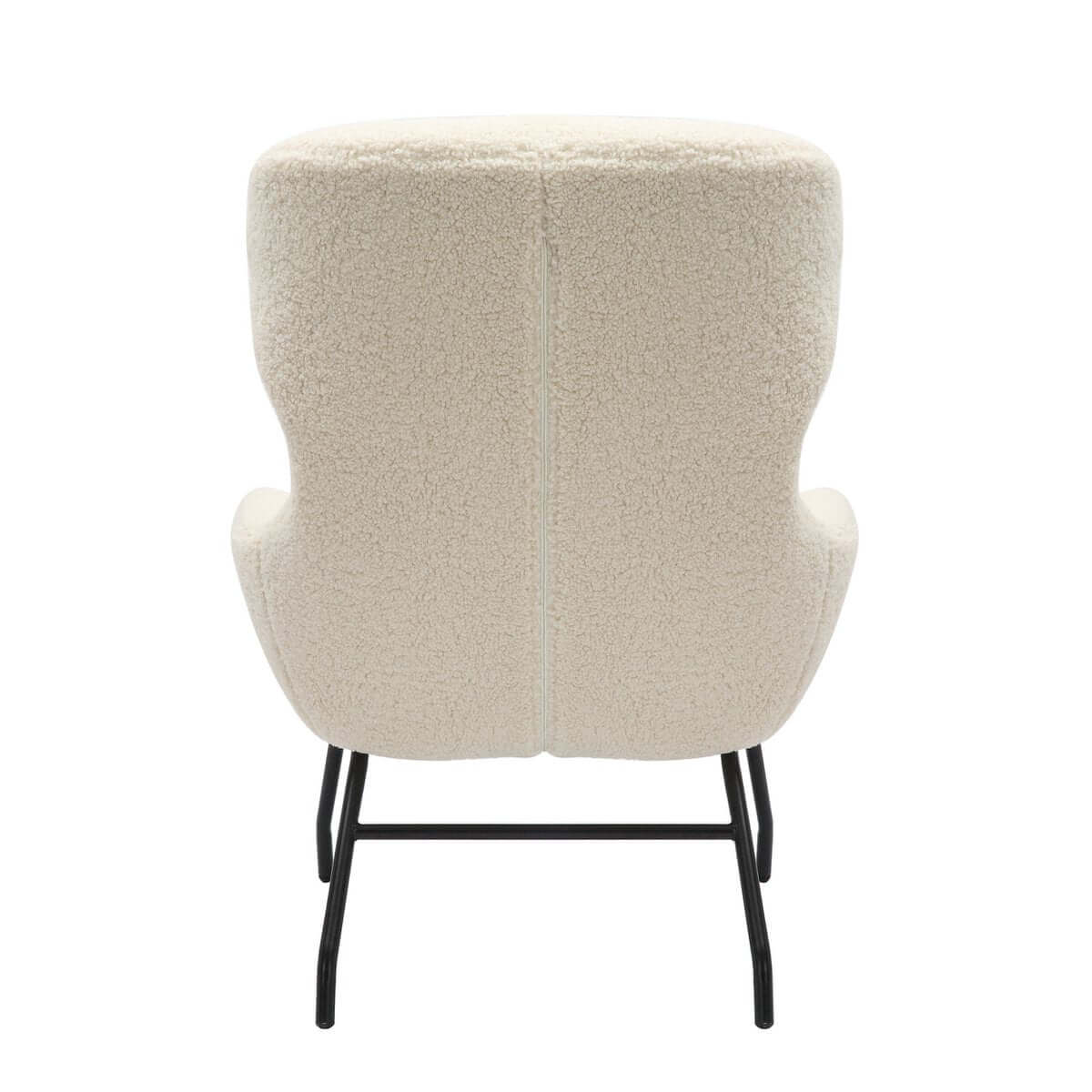 Armchair and stool set teddy fur beige - SalesFever