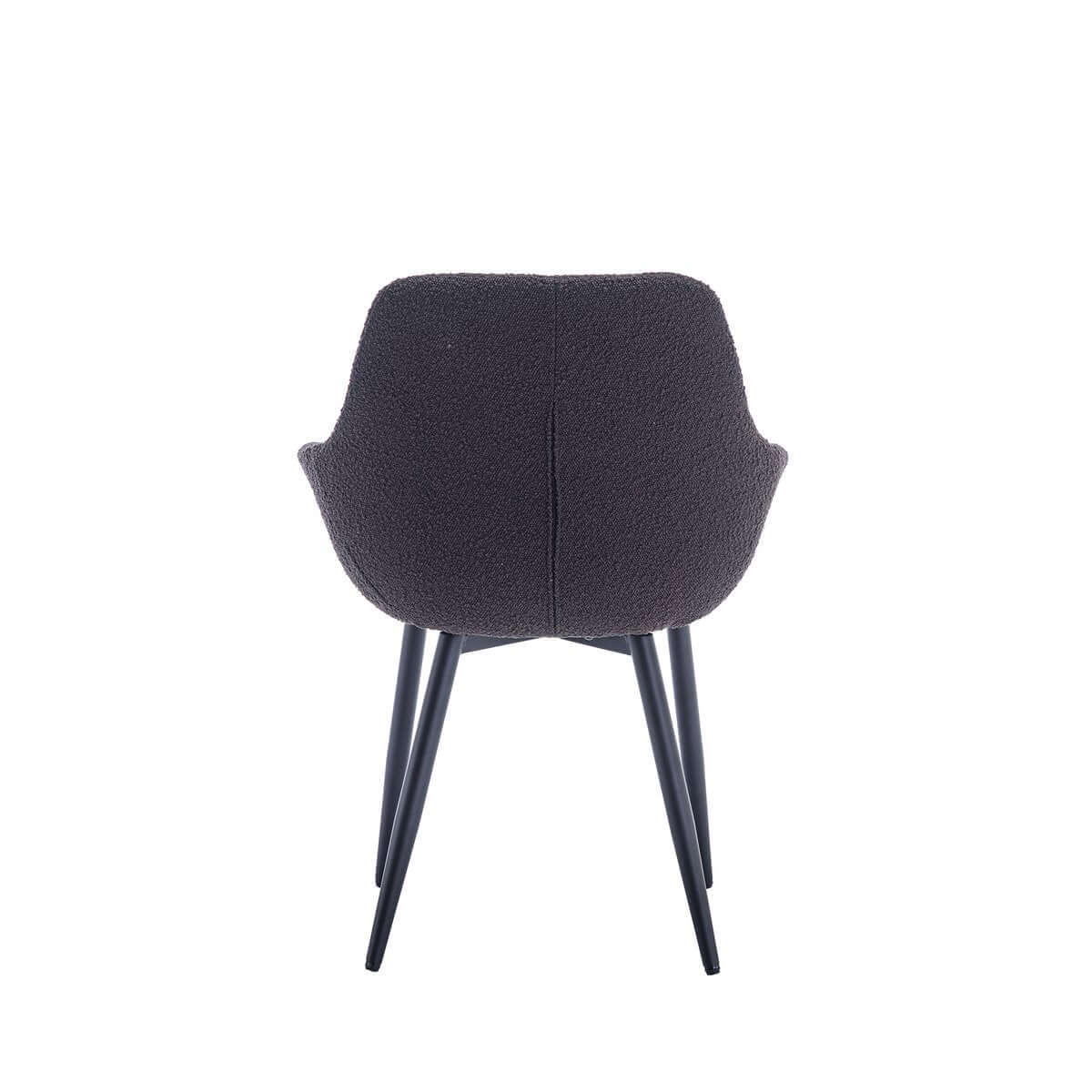 Armchair Bouclé fabric anthracite set of 2 - SalesFever