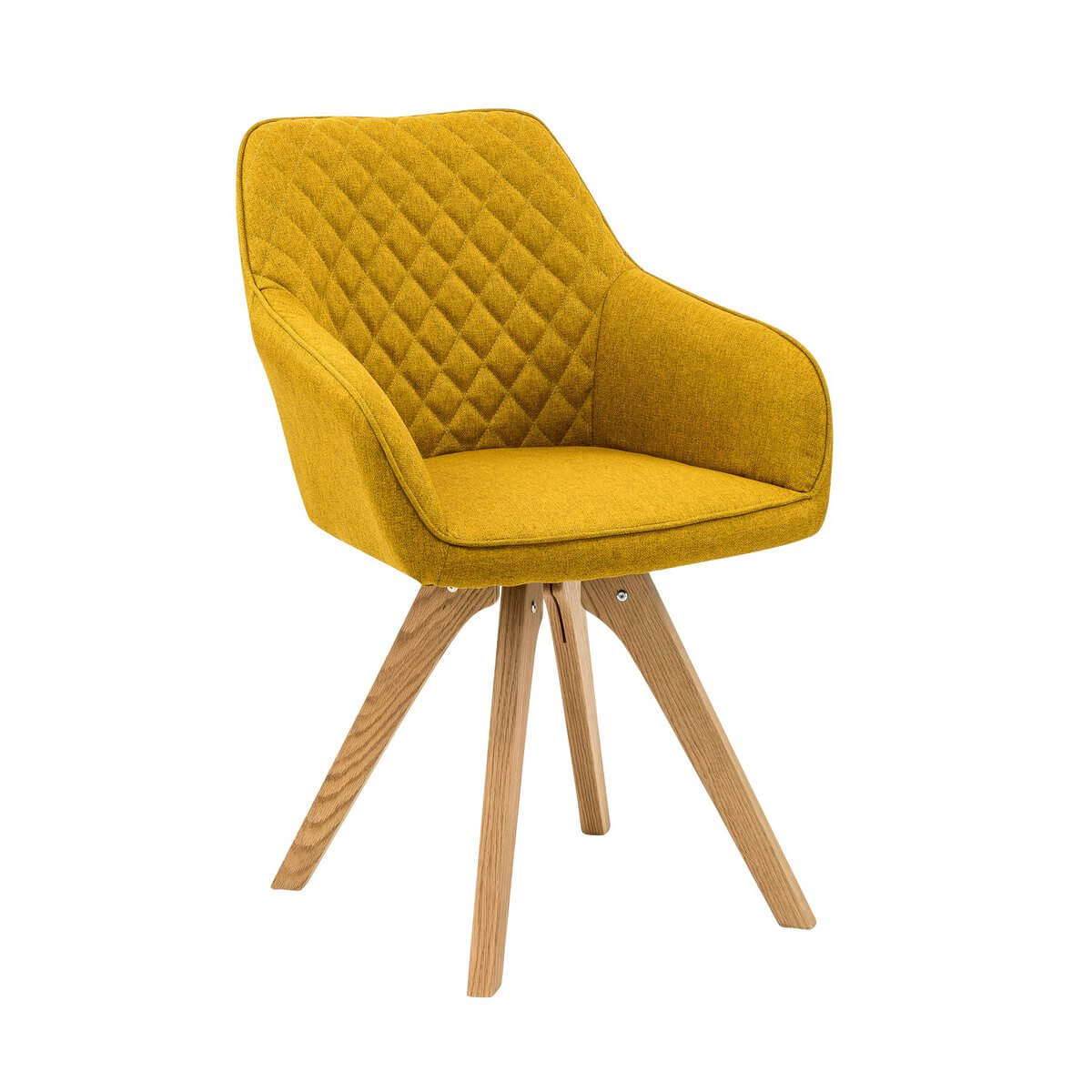 Armchair set of 2 curry yellow textile - SalesFever
