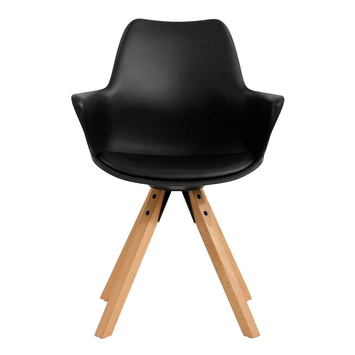 Armchair with plastic shell set of 2 black - SalesFever