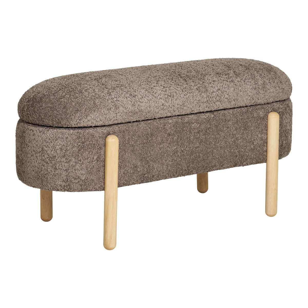 Branca Bench - Brown/Natural, polyester/schuim/multiplex, 98x41x48 cm - House Nordic ApS